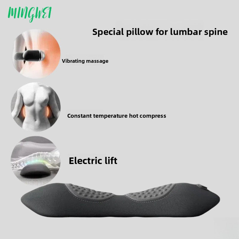 Ergonomic Lumbar Pillow with Heating and Massage